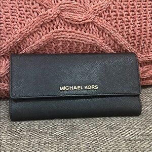 Michael Kors Black Leather Wallet or Clutch